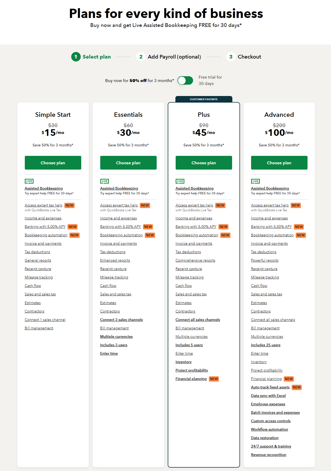 quickbooks.intuit pricing